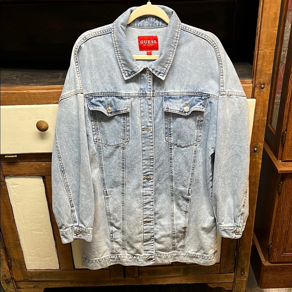 Guess Blue Jean Jacket Relaxed Fit Denim